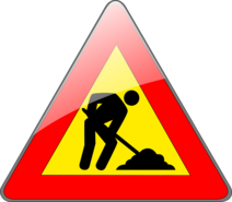 an illustration of a man with a shovel doing roadwork