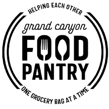 a logo for a food pantry with a knife and a fork