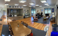A view of the interior of the Little Falls visitor center.