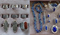 an assortment of jewelry made with silver and colorful stones