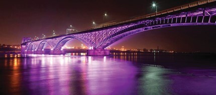Purple bridge for naloxone awareness