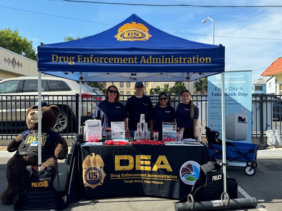 DEA employees table at National Night Out in San Diego.