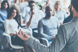 Person giving a presentation