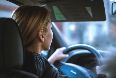 woman behind the wheel