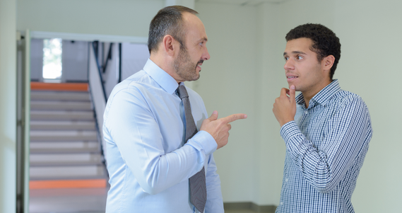 Professor talks to student