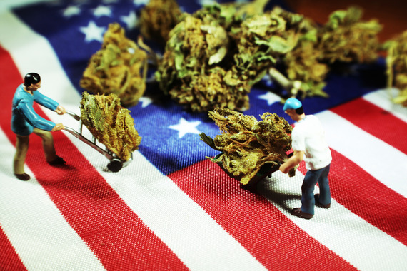 Marijuana and American Flag