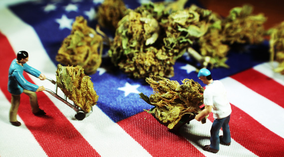 Marijuana and American Flag