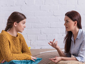 Mother talks to daughter