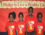Smiling Children Wearing Drug Free Shirts