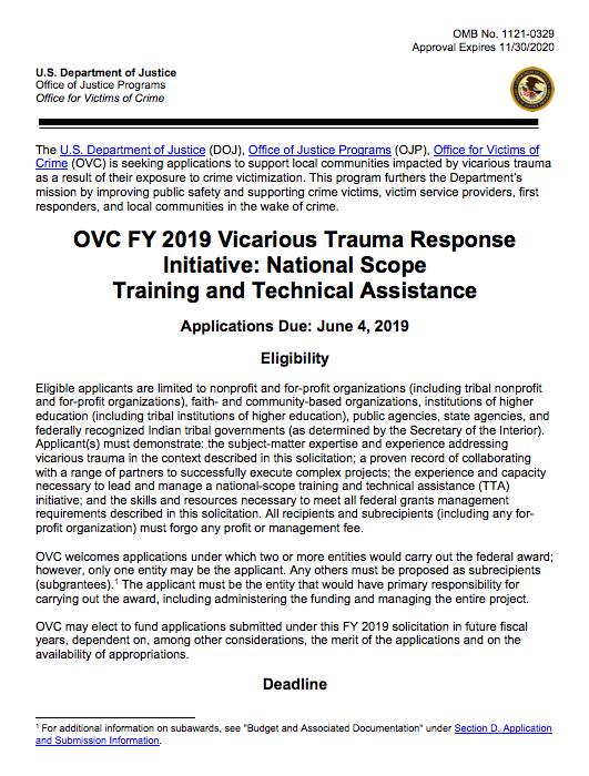 OVC FY19 VT Response Initiative 