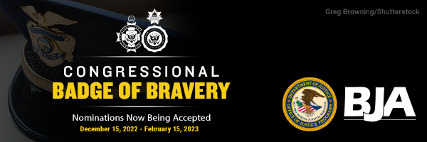 Congressional Badge of Bravery Imagery with police hat