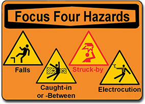 Focus Four Hazards: Falls - Electrocution - Struck-by - Caught-in or -between