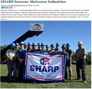 Featured blog post: SHARP Success: McGregor Industries https://blog.dol.gov/2018/03/20/sharp-success-mcgregor-industries