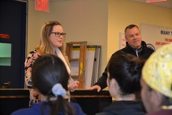 WB Program Analyst Mallory Trachtenberg speaks at NEW Apprenticeship Week Event