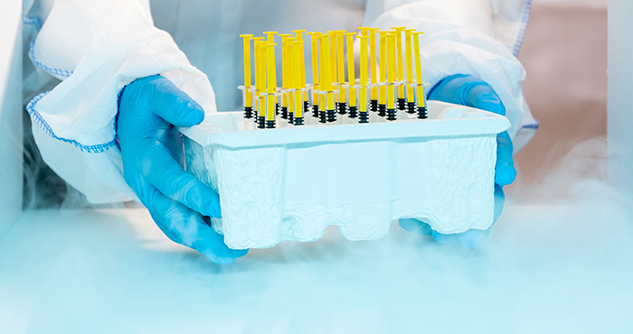 OSHA has a tips for safely handling cryogens and dry ice used in storing COVID-19 vaccines.
