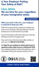 OSHA Workers' Rights Wallet Card, 2022