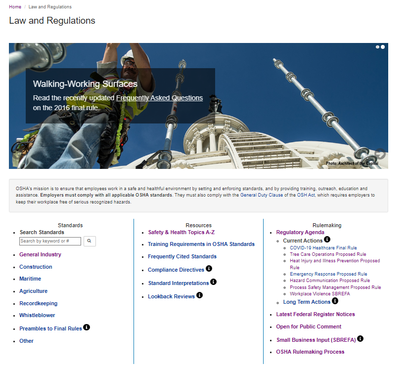 Rulemaking page