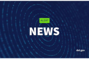 “Alert” in black lettering, and the text “NEWS” in large bold white lettering, against a dark blue background. Dol.gov in the lower right corner.