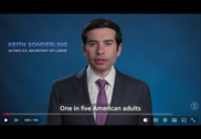 Thumbnail of Department of Labor video showing Acting Secretary of Labor Keith Sonderling.