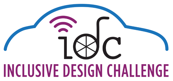 Logo for the U.S. DOT’s Inclusive Design Challenge featuring symbols for automated vehicles and the disability community.