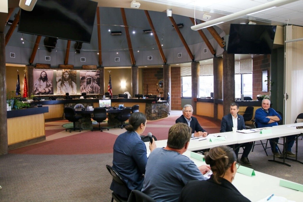 Secretary Buttigieg meeting with tribal leaders at the Flathead Indian Reservation on Tuesday 