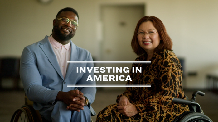 Retired Paralympian Matt Scott and Senator Duckworth 