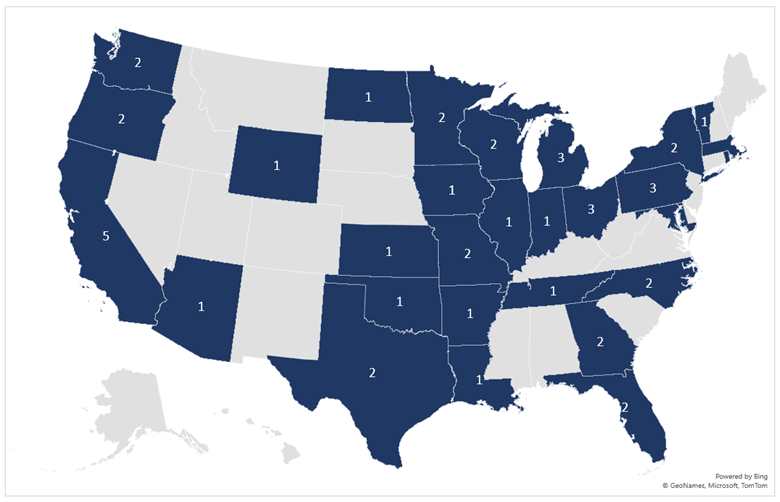 FHWA Grant Award Recipients Map