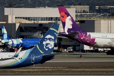 Alaska and Hawaiian Airlines Aircraft (Bloomberg)