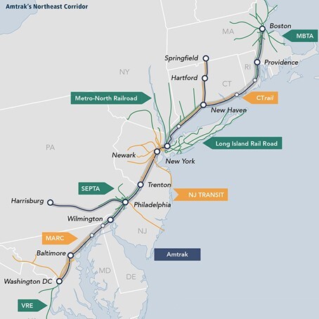 Amtrak NEC Map