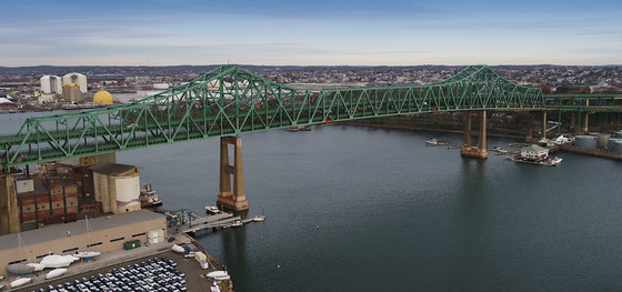 Aerial image of Tobin Bridge captured from a UAS.