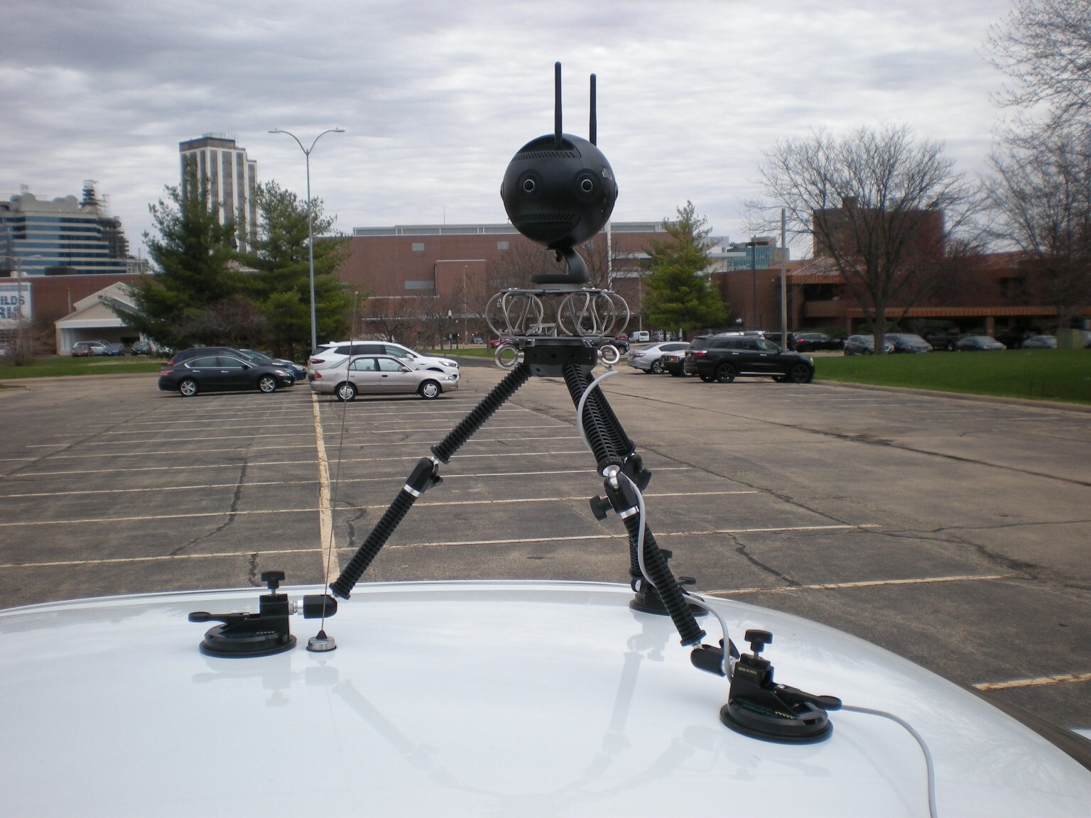 Camera on top of car.