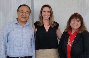 Pictured Left to Right: NW TTAP Center Director, Yinhai Wang; TTAP Program Manager, Morgan Manning; NW TTAP Center Associate Director, Margot Hill