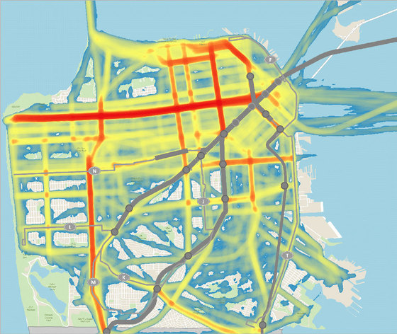 Heat map of online responses