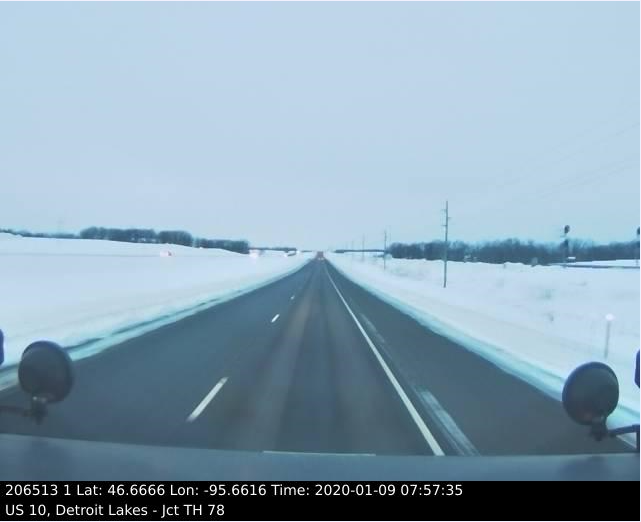 Image captured by snowplow in the field to give motorists additional information for planning travel.