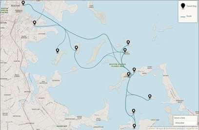 Prototype map automatically generated from digital transit schedule data at Boston Harbor Islands National Recreation Area