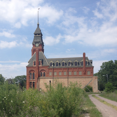 A view of the factory building at the Pullman National Monument