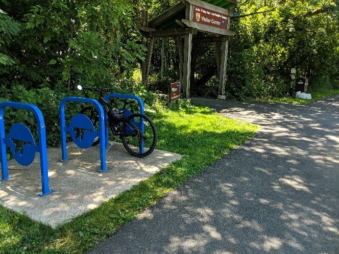 Bike racks at Heinz National Wildlife Refuge