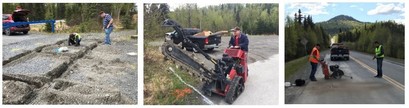 Individuals installing the inductive loop in the roadway