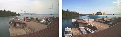 Figure 4. Before and after photos of Rock Harbor dock following dock expansion and other improvements