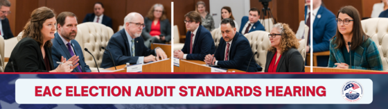 EAC Election Audit Standards Hearing images of speakers.