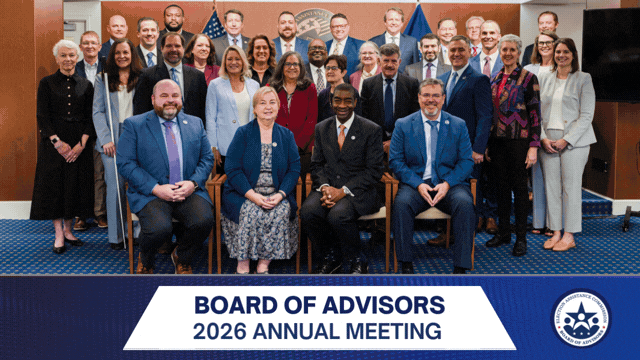 Photos of the Board of Advisors, Local Leadership Council, and Standards Board 2026 annual meetings. 