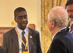 EAC Chairman Thomas Hicks speaks with leaders from around the world about voting practices in the United States. 