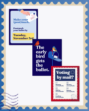 Mail Ballot Return Social Media Toolkit examples. 