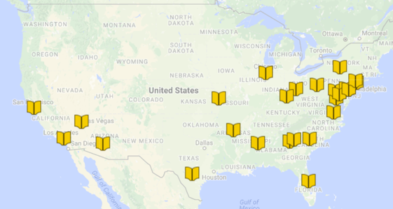 Map of FY 2016 GPA Grantee Institutions