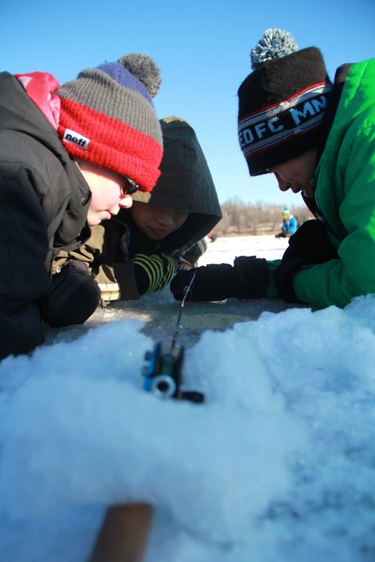 Rockford Middle School Students Ice Fish 