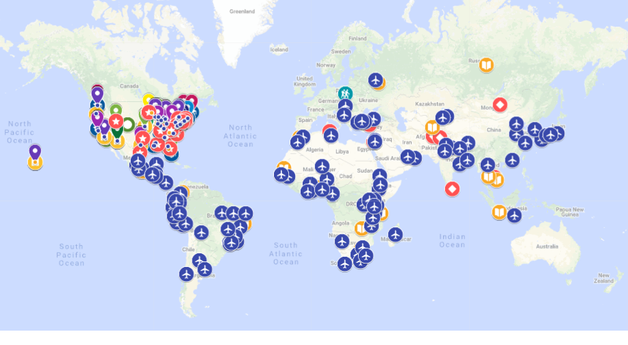 Google Map of FY 2018 IFLE Grantees