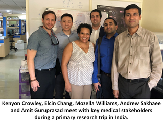Kenyon Crowley, Elcin Chang, Mozella Williams, Andrew Sakhaee and Amit Guruprasad in India.