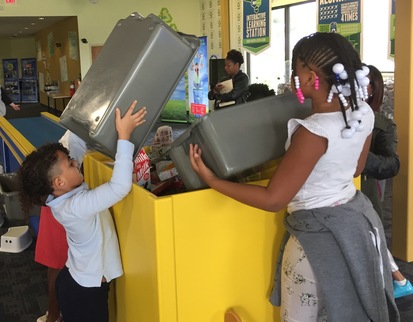 Warner Elementary students oversee lunchroom recycling collection