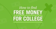 Image: Green background with the words--how to find free money for college.