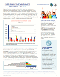 Cover: "Preschool Development Grants Progress Update"